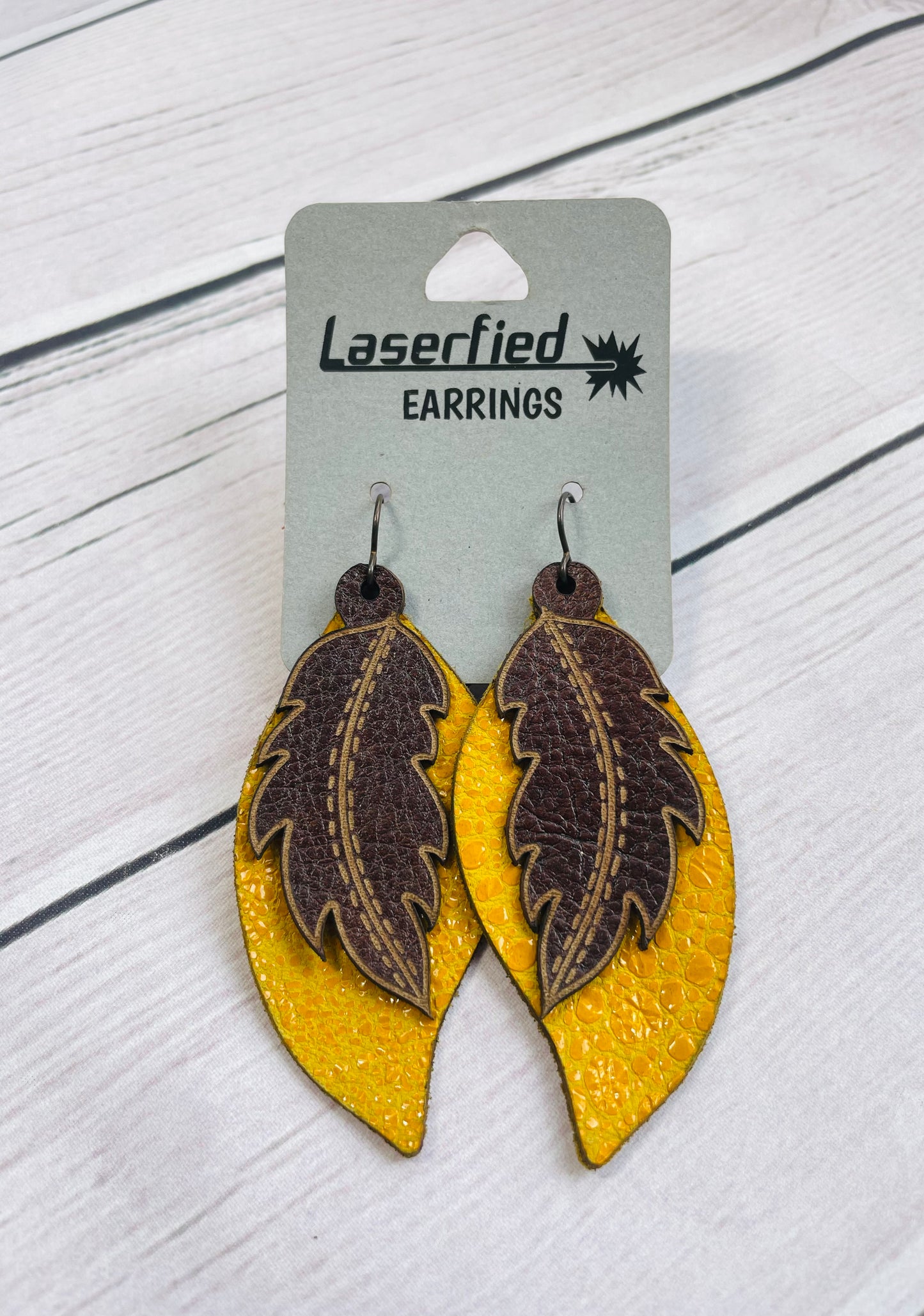 Leather Leaf Earrings